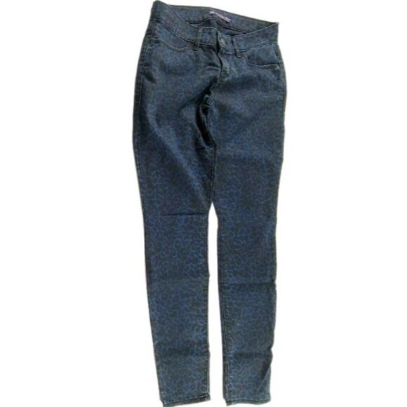 Divine Rights of Denim Jeans Womens Size 27 Skinny Low Rise Leopard Print Pants - Picture 2 of 7